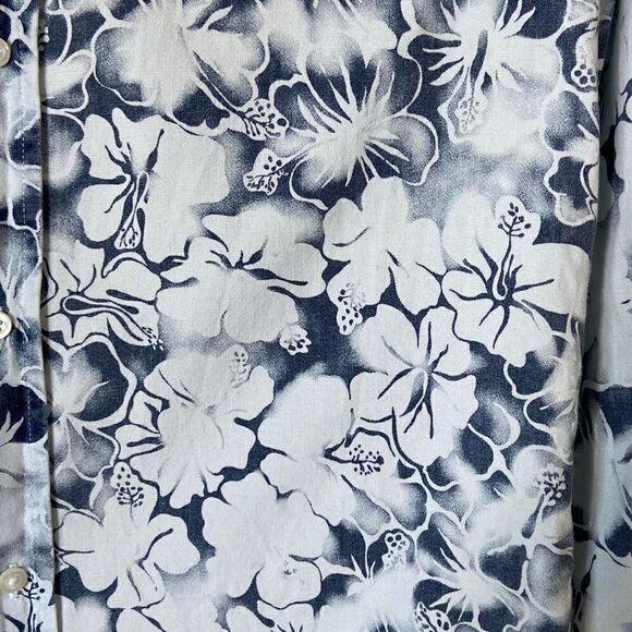 Frank & Eileen Blue White Shirts Button Down Floral Size L - Picture 9 of 11